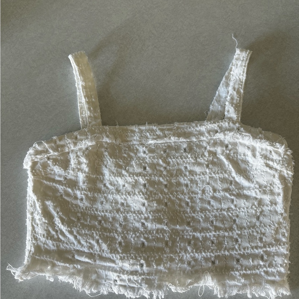 Elegant White Textured Women's Top